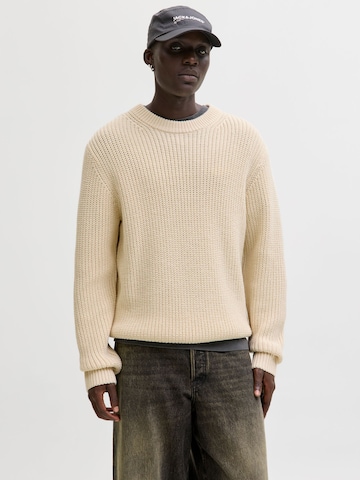 Pull-over 'JORBleecker' JACK & JONES en blanc : devant