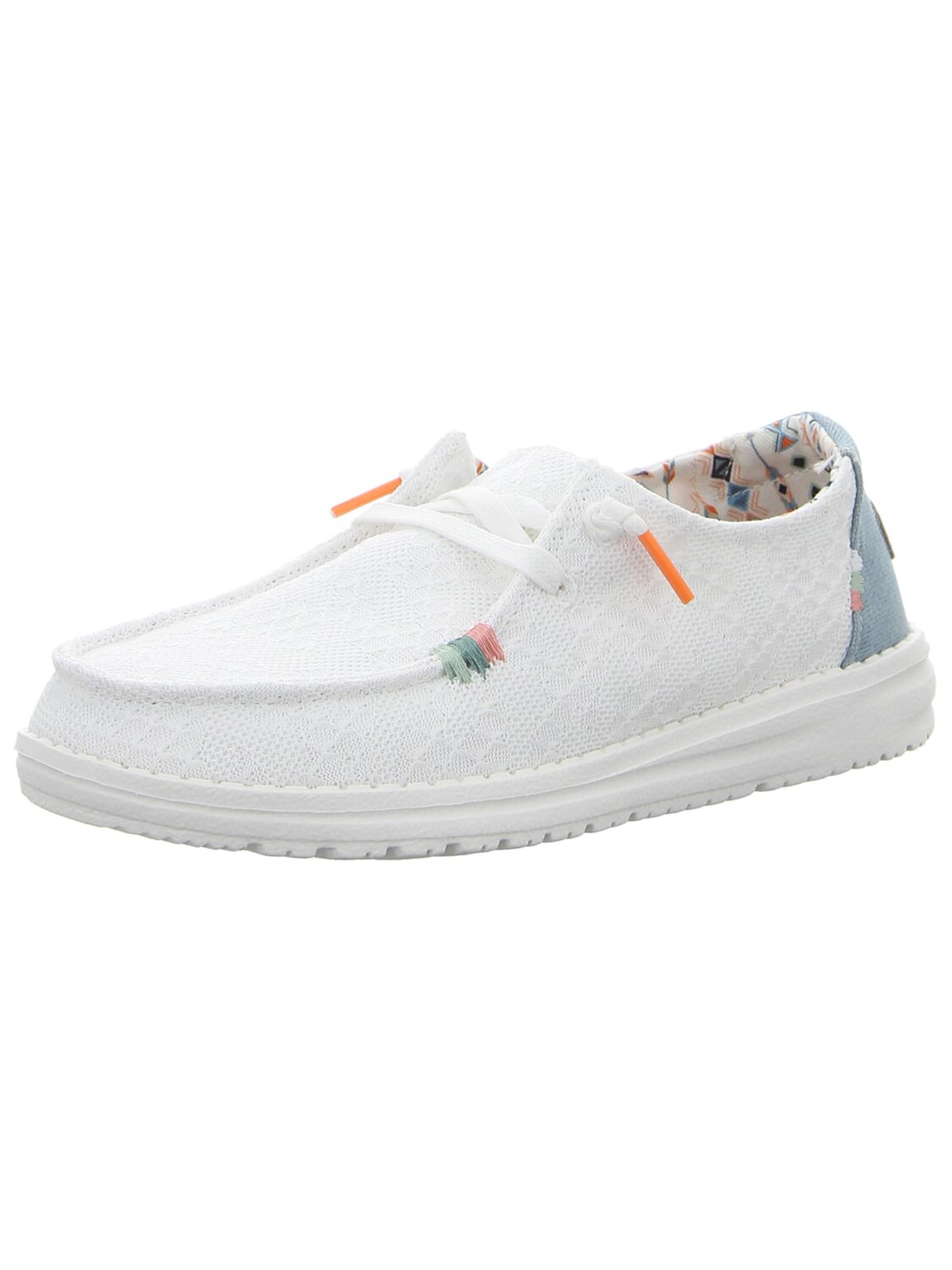 HEY DUDE Athletic Lace-Up Shoes in White: front