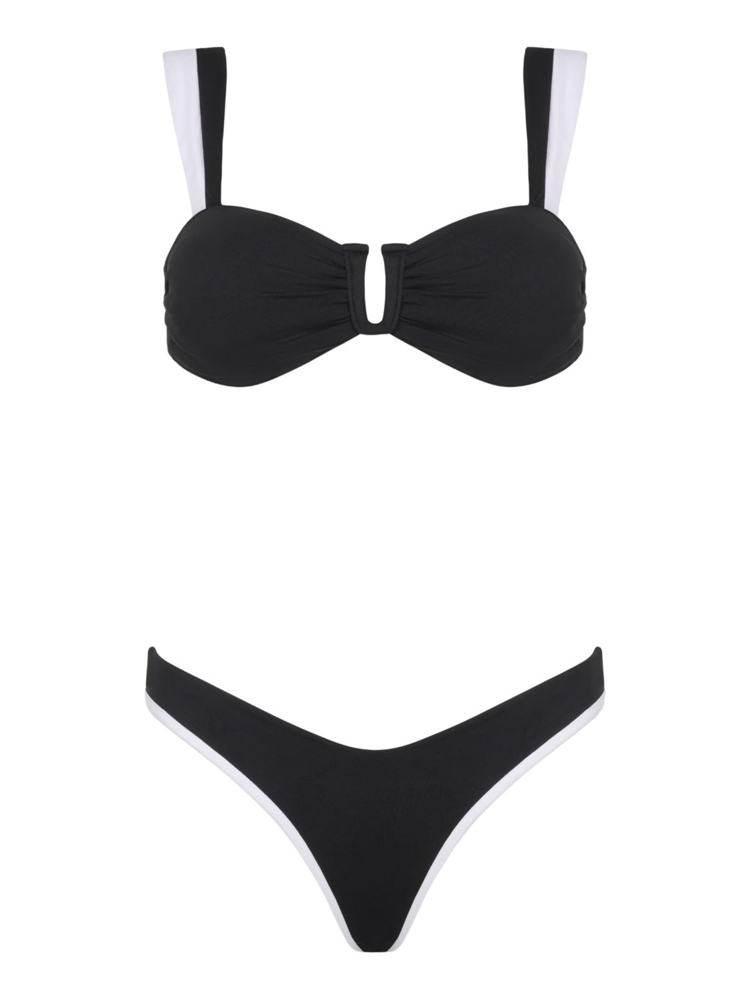 Acuarela Brand Balconette Bikini 'Royale U Brazilian Bikini Set' värissä musta: etupuoli