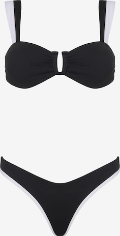 Acuarela Brand Balconette Bikini 'Royale U Brazilian Bikini Set' värissä musta: etupuoli