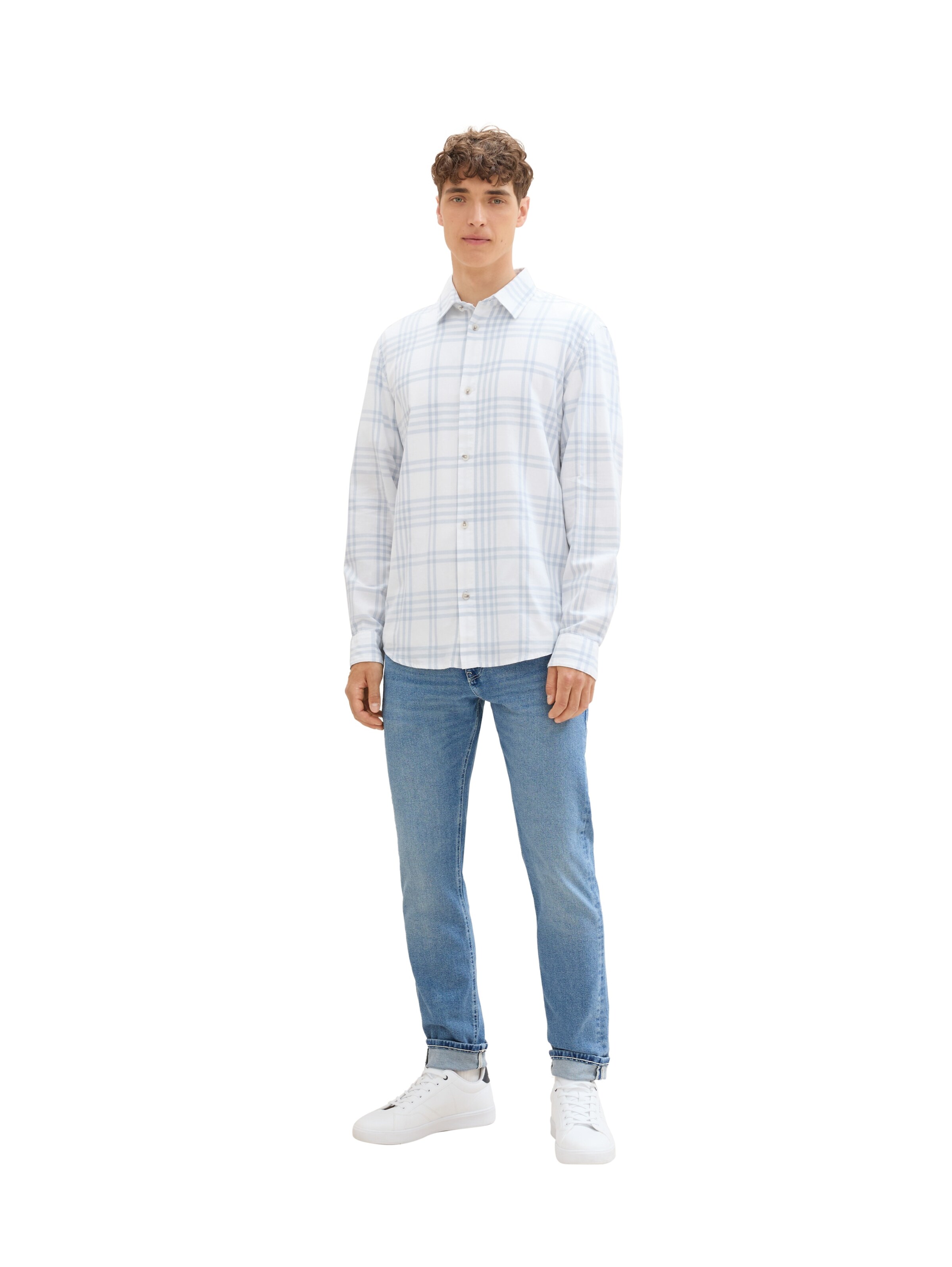 TOM TAILOR DENIM Regular fit Button Up Shirt in White