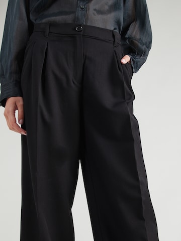 Monki Zvonové kalhoty Kalhoty se sklady v pase – černá