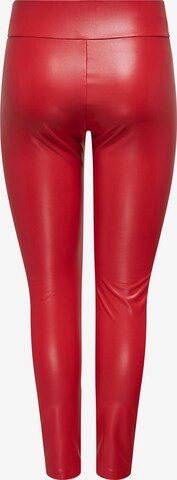 ONLY - Skinny Leggings 'PAPAYA' em vermelho