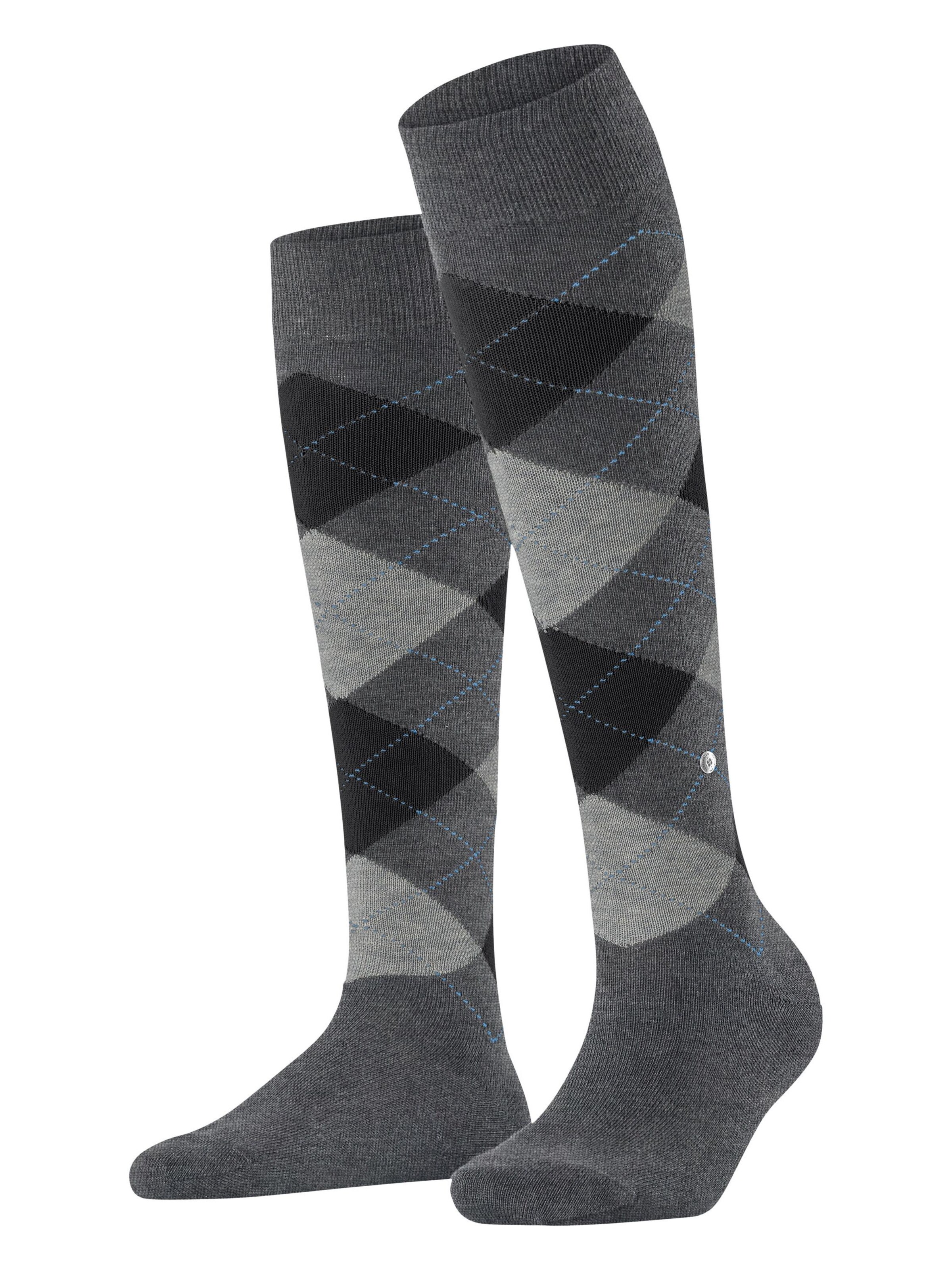 BURLINGTON Overknee Strümpfe 'Queen'‌‌‌ in Grau: Vorderseite