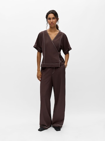 Wide Leg Pantalon OBJECT en marron