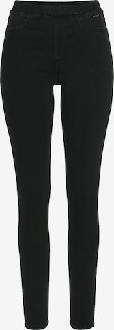LASCANA - Skinny Pantalón de pijama en negro: frente