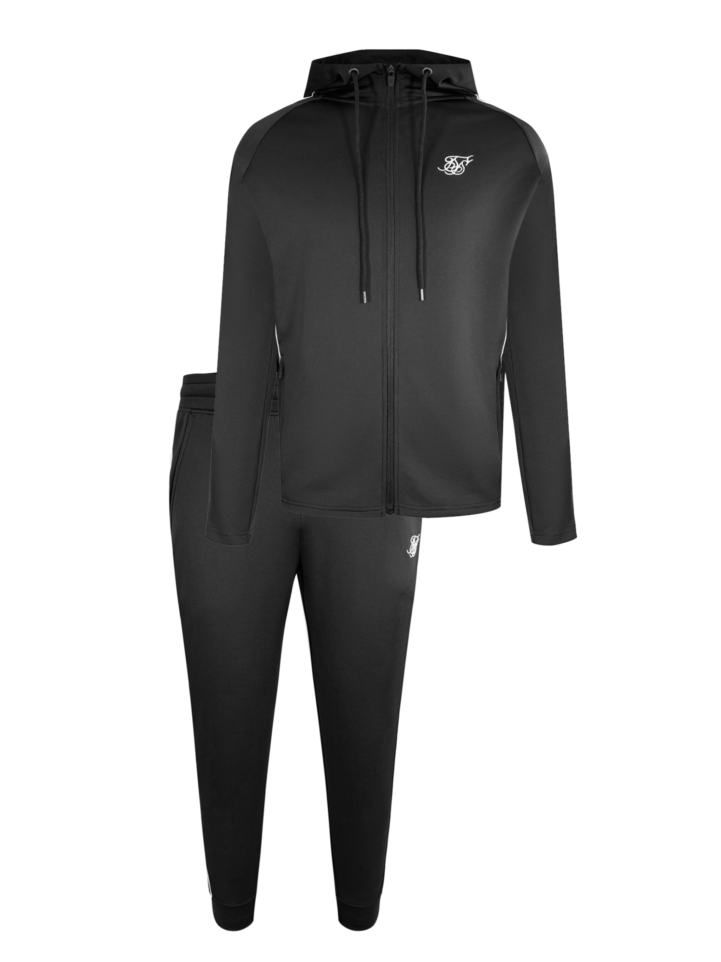 SikSilk Sweat suit in Black / White, Item view