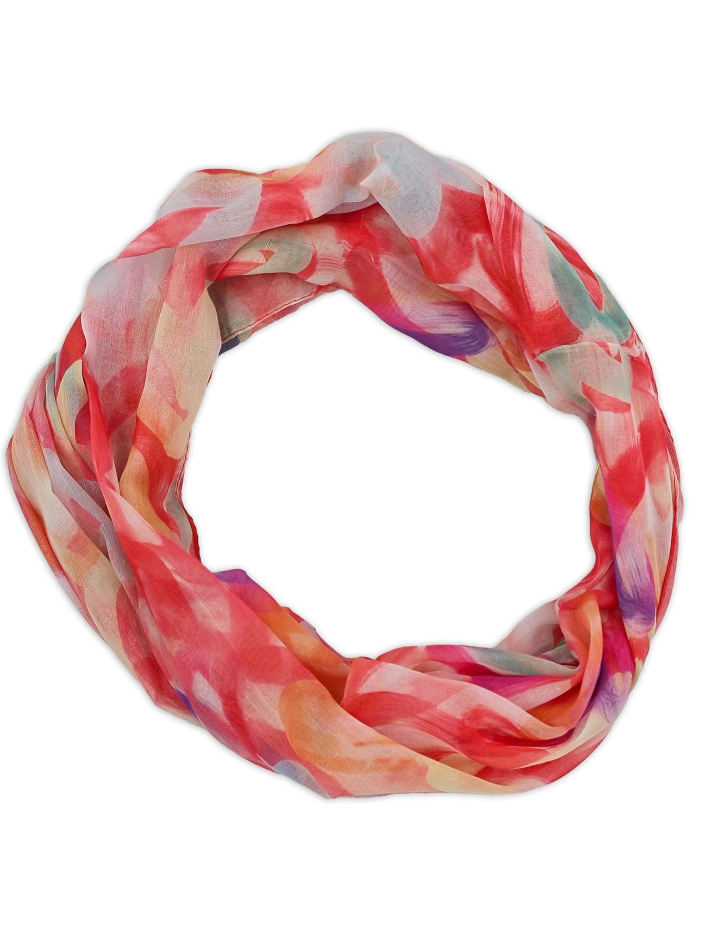 styleBREAKER Schlauchschal 'Loop mit Brushstroke Herz Muster'‌‌‌‌‌‌‌‌‌‌ in Rot: Vorderseite