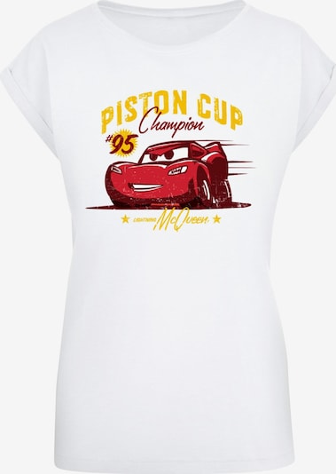 ABSOLUTE CULT T-Shirt 'Cars - Piston Cup Champion' in gelb / kirschrot / schwarz / weiß, Produktansicht