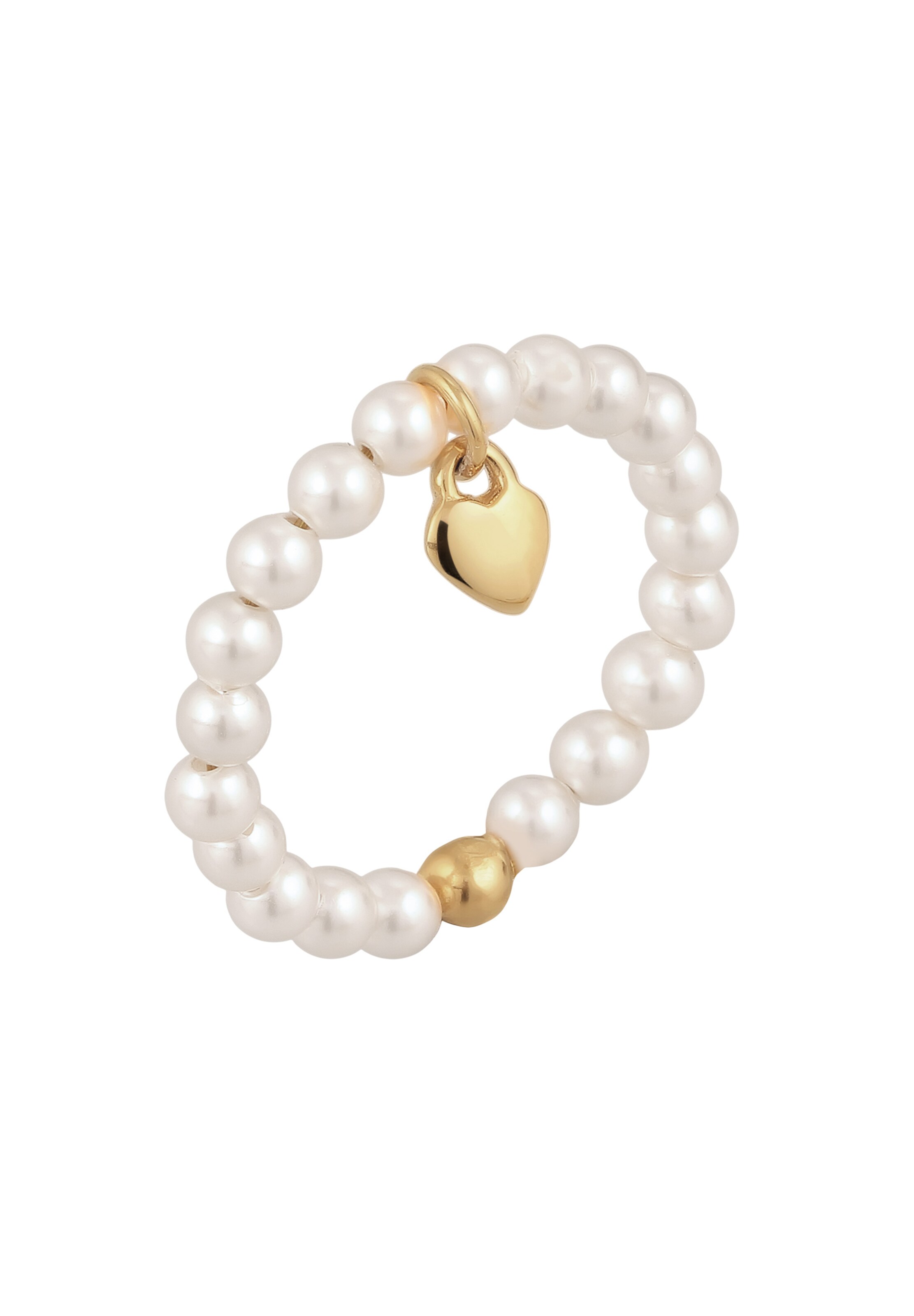 ELLI Ring 'Herz' in Gold: Vorderseite