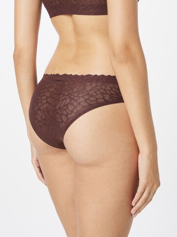 SLOGGI - Cueca 'Zero Feel Lace 2.0' em castanho