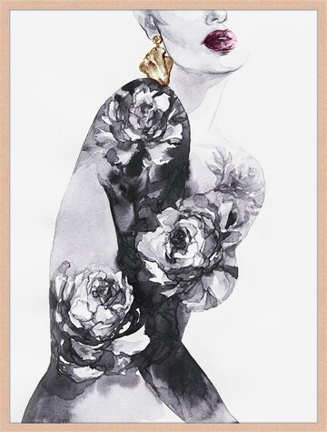 Liv Corday Bild 'Woman with Flowers' in Braun: predná strana