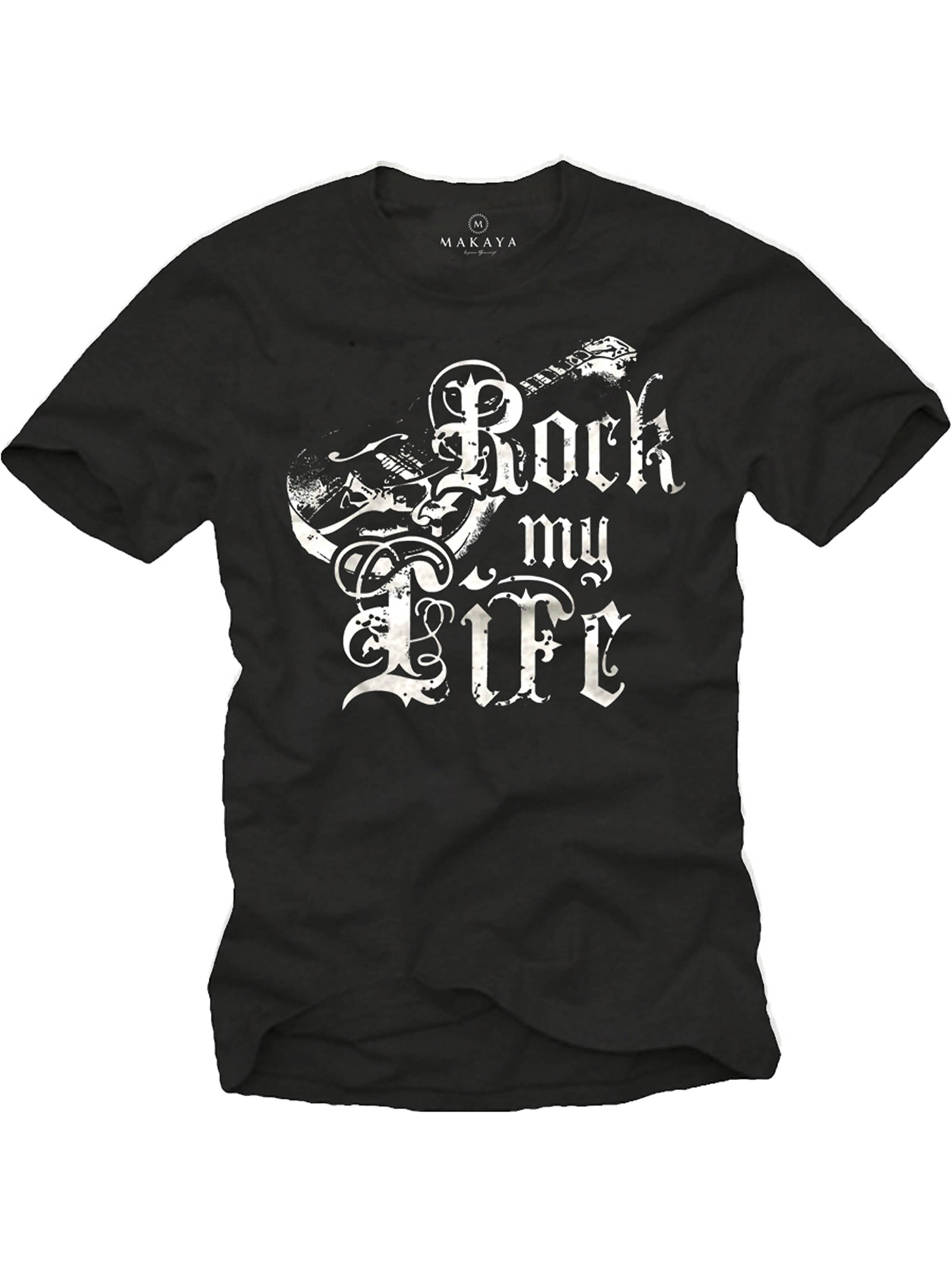 MAKAYA Shirt 'Rock my Life' in Black: front