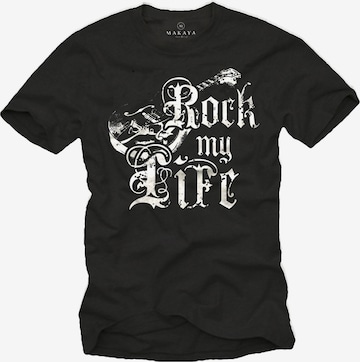 MAKAYA Shirt 'Rock my Life' in Black: front