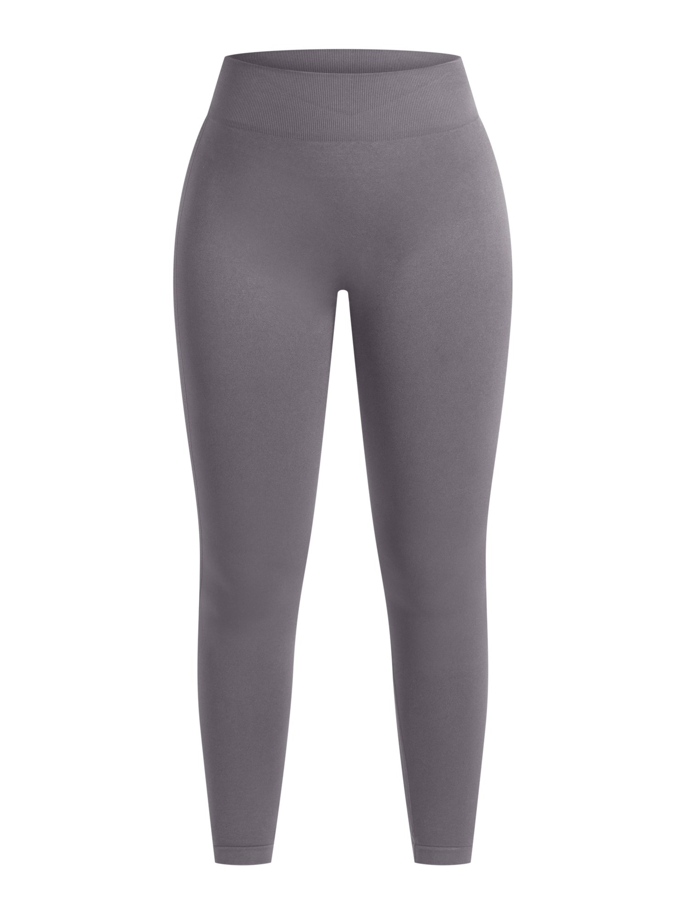 Smilodox Skinny Cetrina Seamless Scrunch Leggings in Grau: Vorderseite