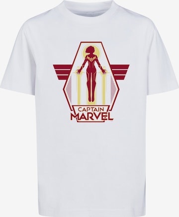 ABSOLUTE CULT T-Shirt 'Captain Marvel - Flying Warrior' in Weiß: predná strana