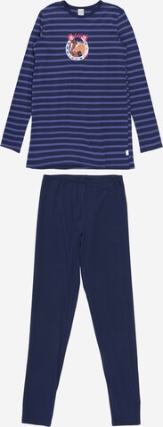 SCHIESSER Pajamas 'Horse World' in Blue: front