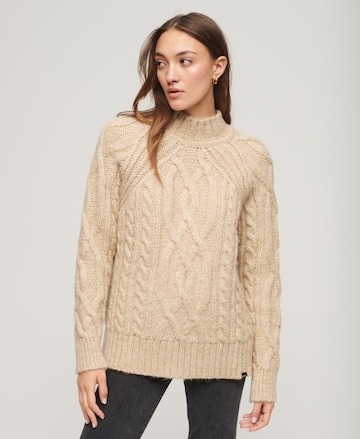 Pull-over Superdry en beige : devant