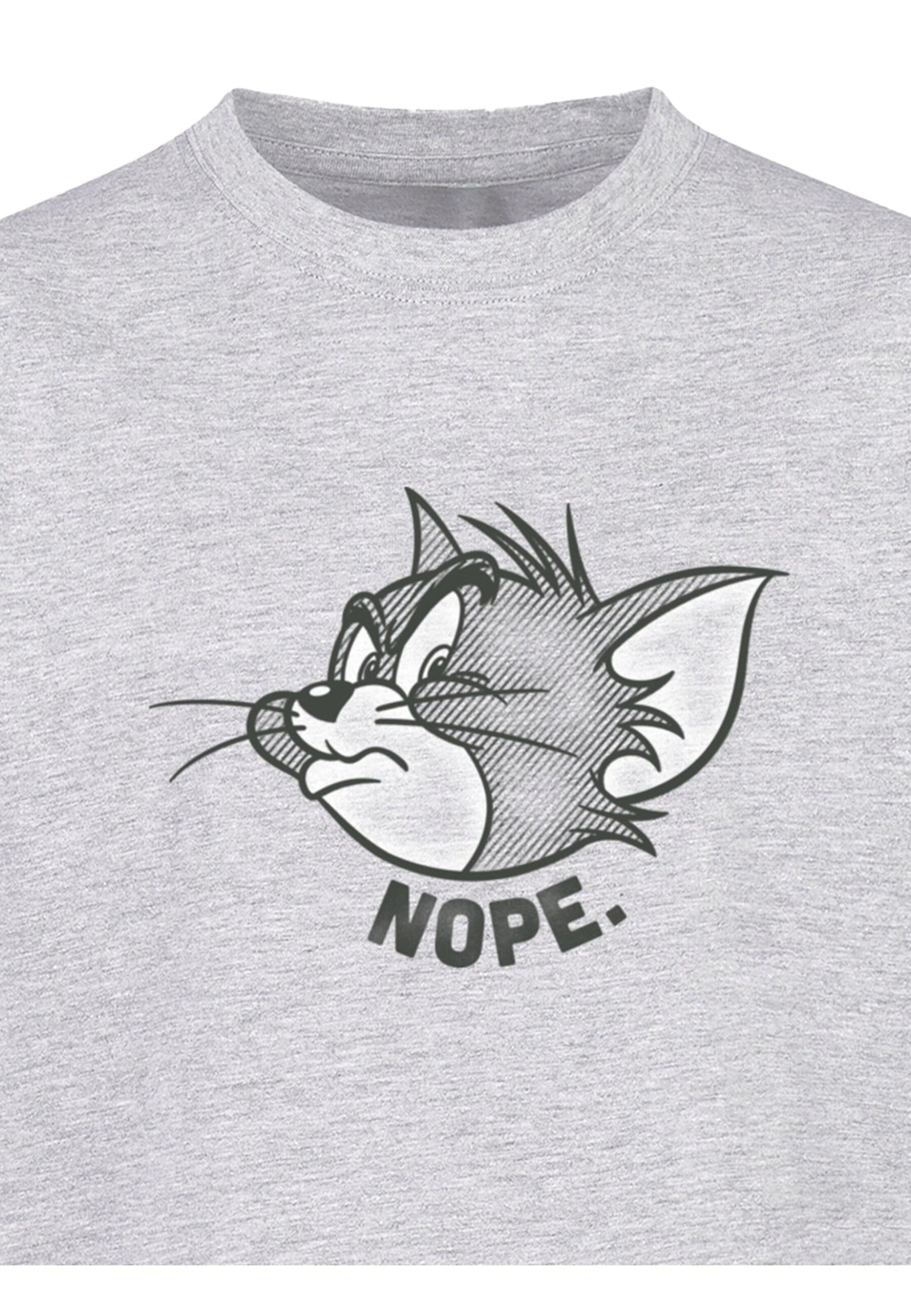 Coupe regular T-Shirt 'Tom and Jerry - Nope' ABSOLUTE CULT en gris
