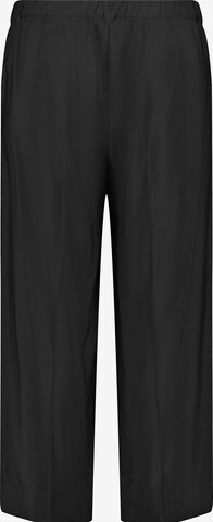 SAMOON Zvonové kalhoty Kalhoty se sklady v pase – černá