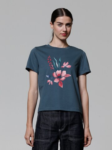 Watapparel Shirt 'Blume in Wasserfarbe 01' in Blauw: voorkant