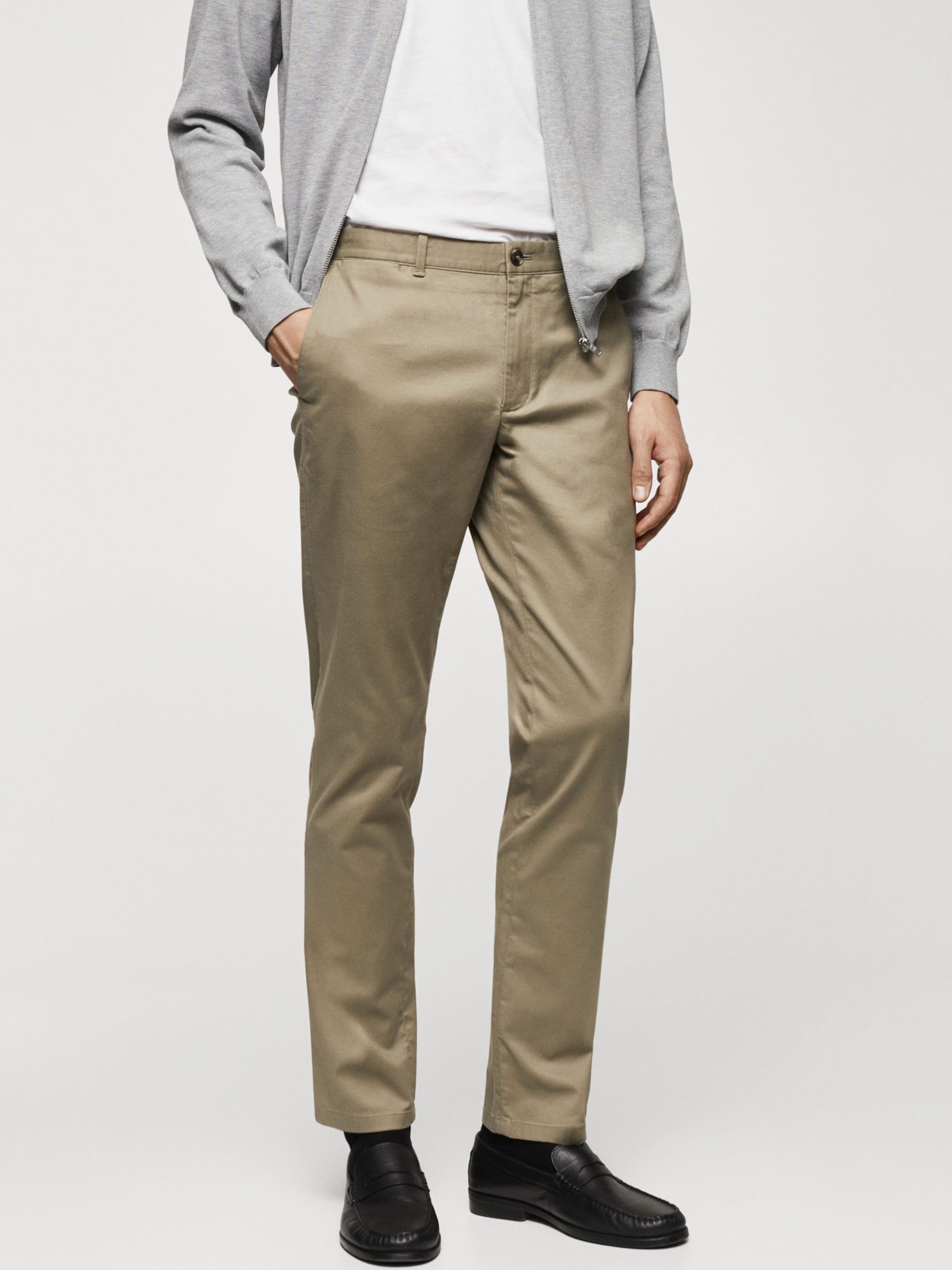 Coupe slim Pantalon chino Barna MANGO MAN en Kaki ABOUT YOU