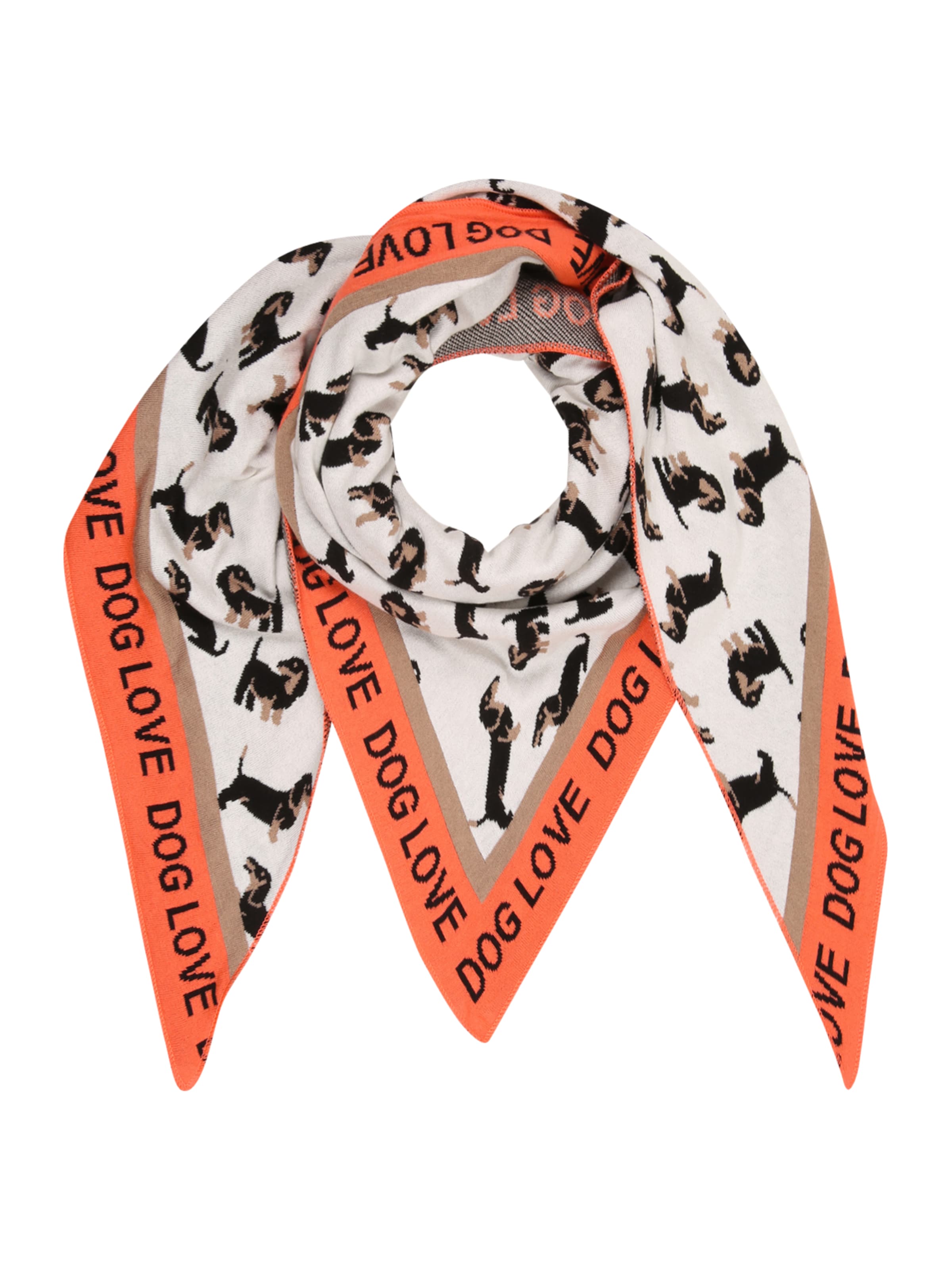 Zwillingsherz Tørklæde 'Süßer Dackel' i hvid: forside