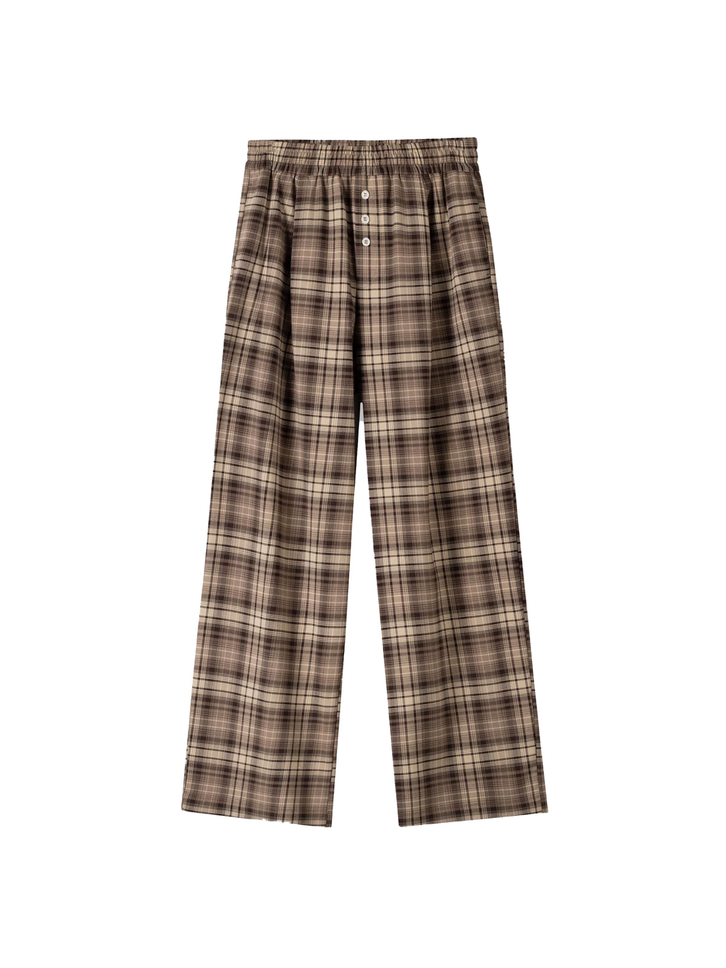 Pantaloni con pieghe di Bershka in marrone: frontale