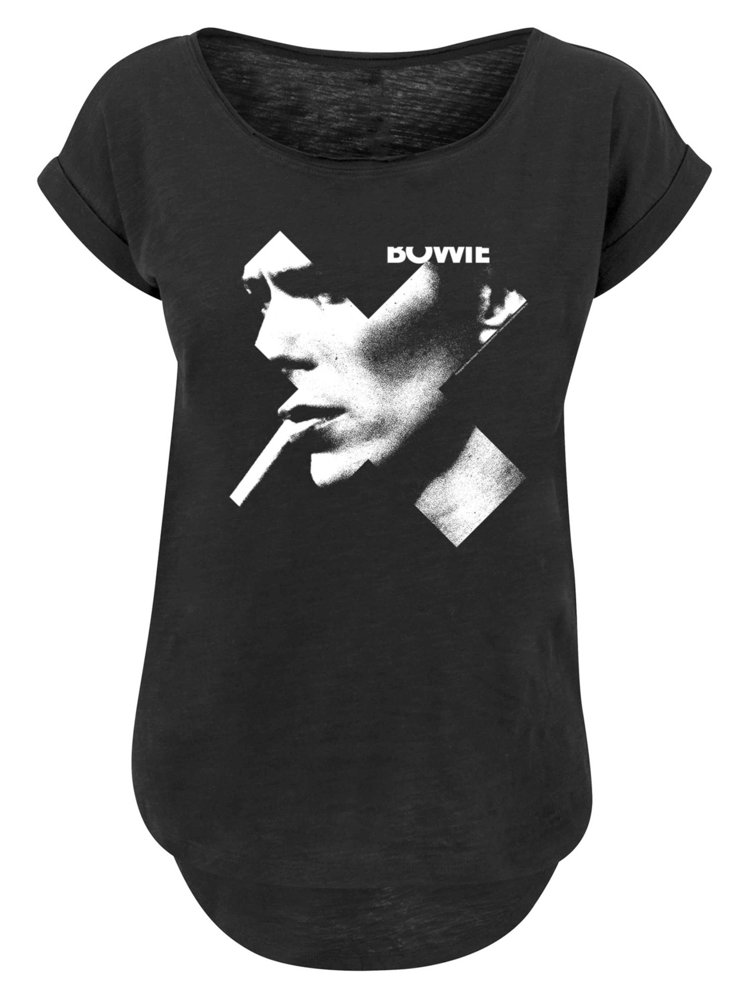 F4NT4STIC Shirt 'David Bowie' in Zwart: voorkant