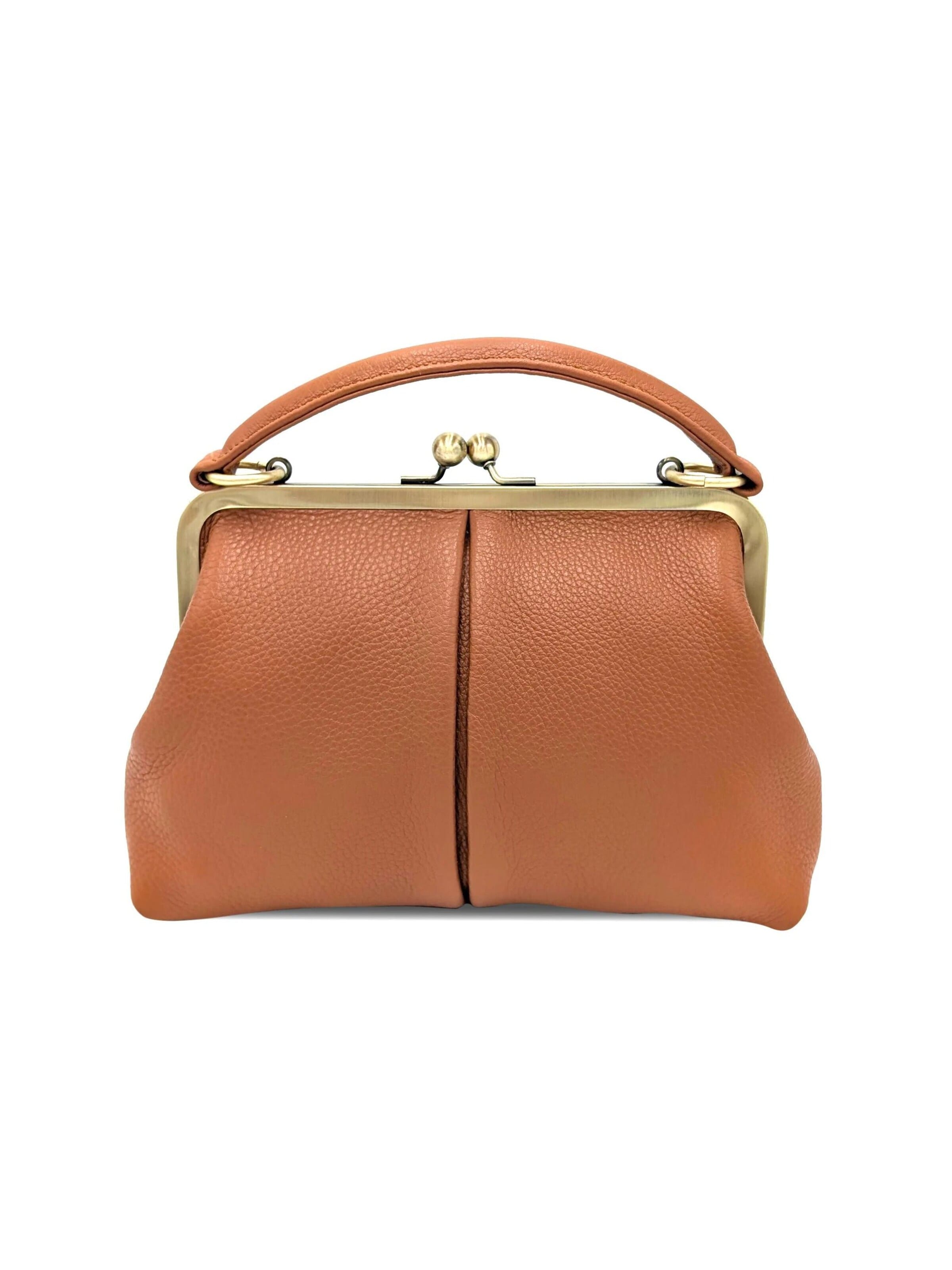 Taschenkinder Handbag 'Kleine Olive – Leder Handtasche & Umhängetasche' in Brown: front