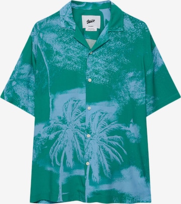 Pull&Bear Comfort fit Koszula w kolorze zielony: przód