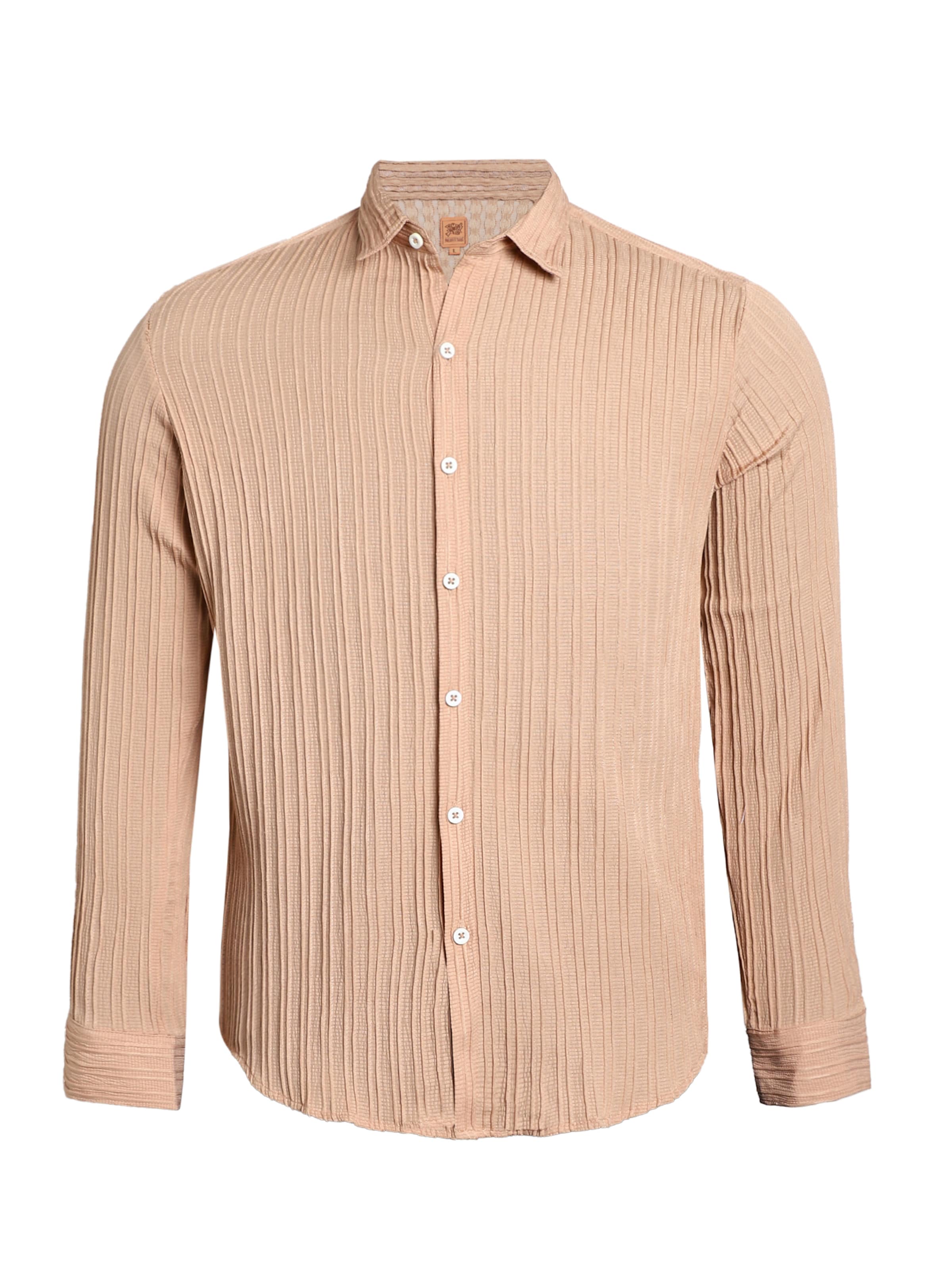 Campus Sutra Regular fit Button Up Shirt 'Tillie' in Beige: front