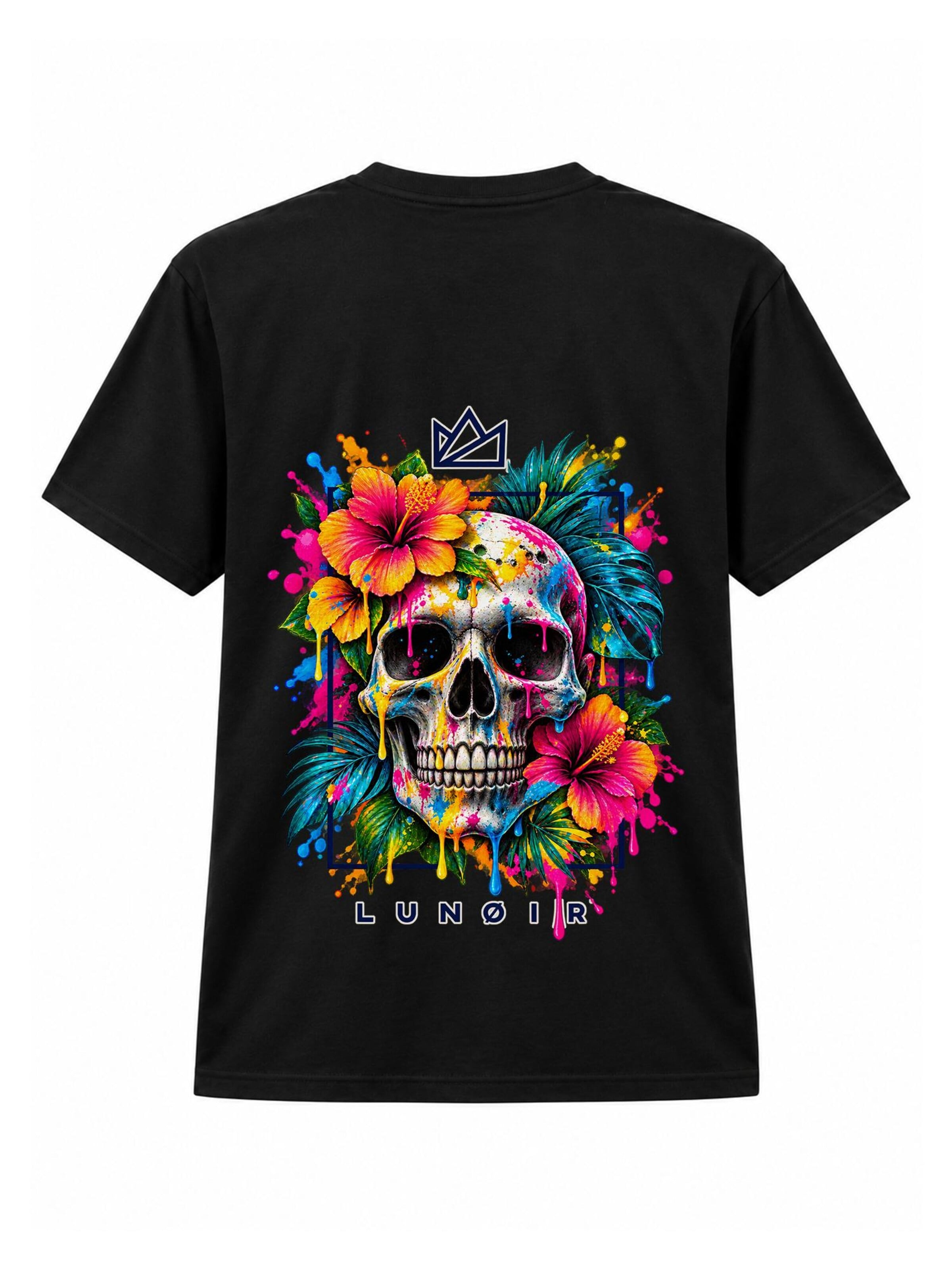 LUNØIR StudioMajica 'Tropical Riot – Bloom Skull' - crna boja: prednji dio