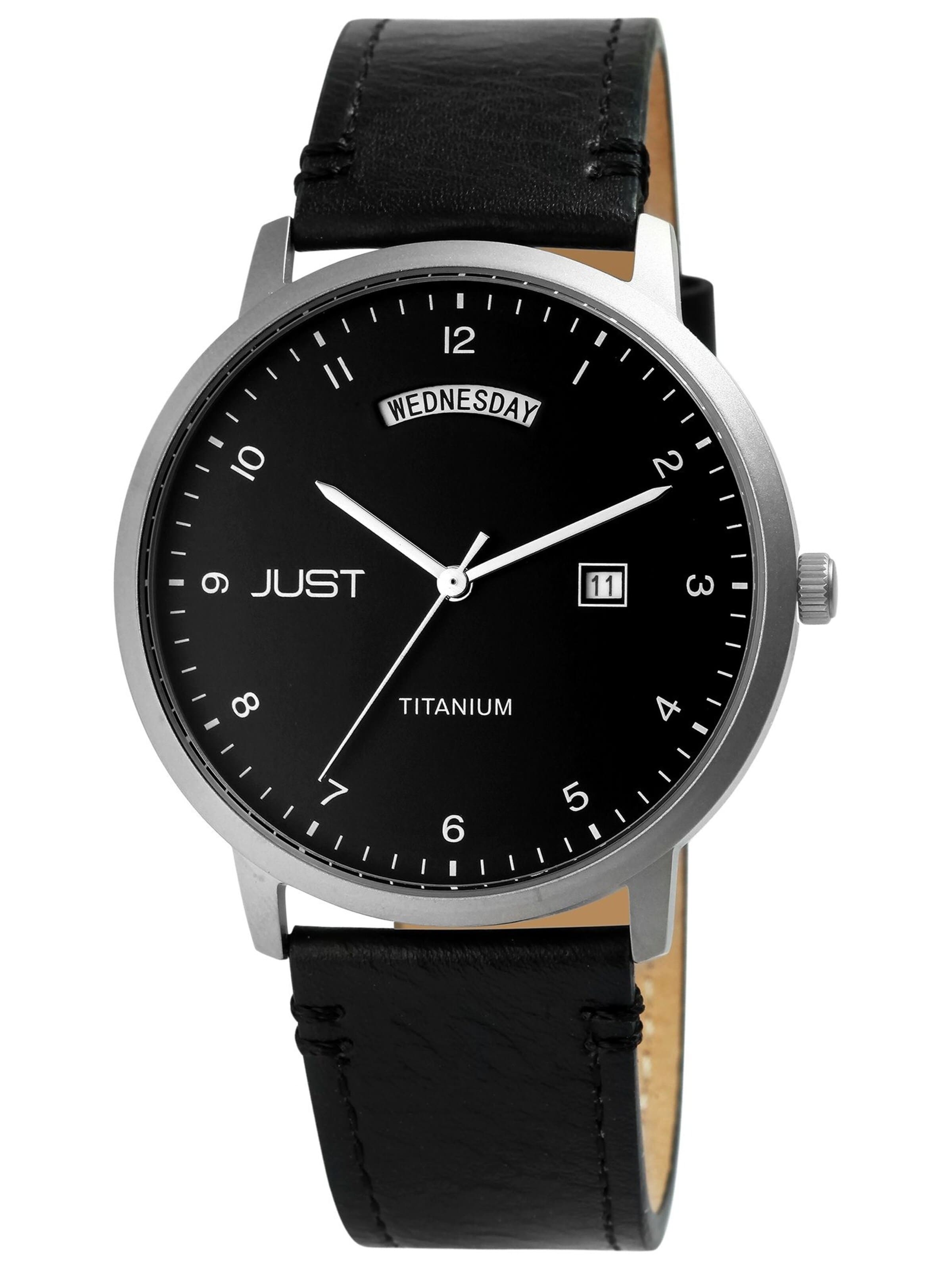 JUST Analog Watch 'Fanis, Datumsanzeige' in Black