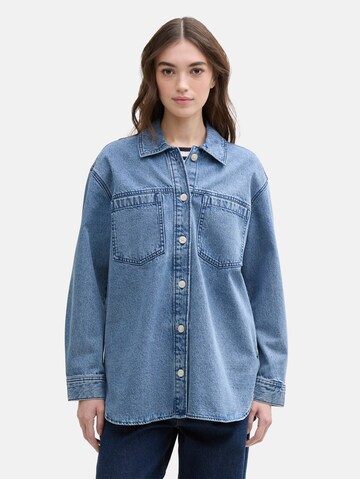 TOM TAILOR DENIM Tussenjas in Blauw: voorkant