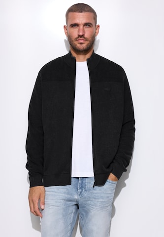 Street One MEN Strickjacke in Schwarz: Vorderseite