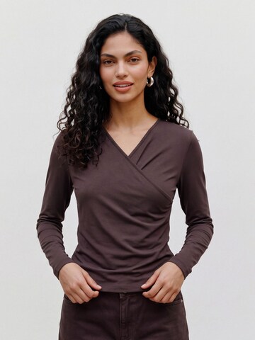 VERO MODA Bluse 'AWDemi' i brun: forside