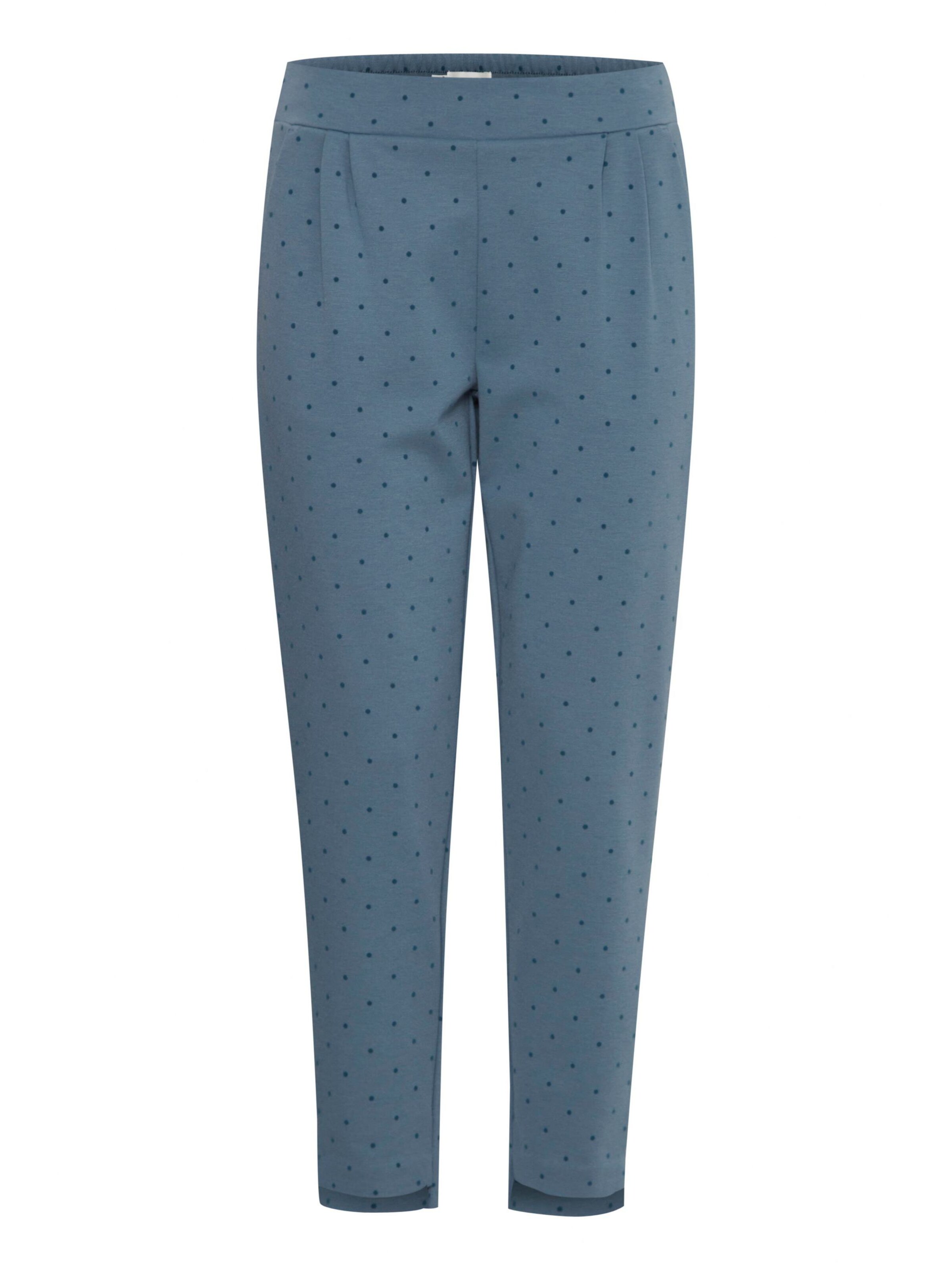 ICHI Bandplooibroek 'IHKate' in Blauw: voorkant