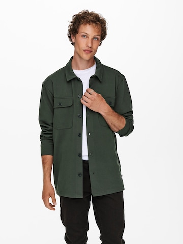 Only & Sons Comfort fit Button Up Shirt 'NEW KODYL' in Green: front