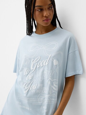 Bershka T-Shirt in Blau