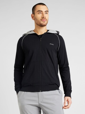 BOSS - Sudadera con cremallera 'Mix&Match' en negro: frente