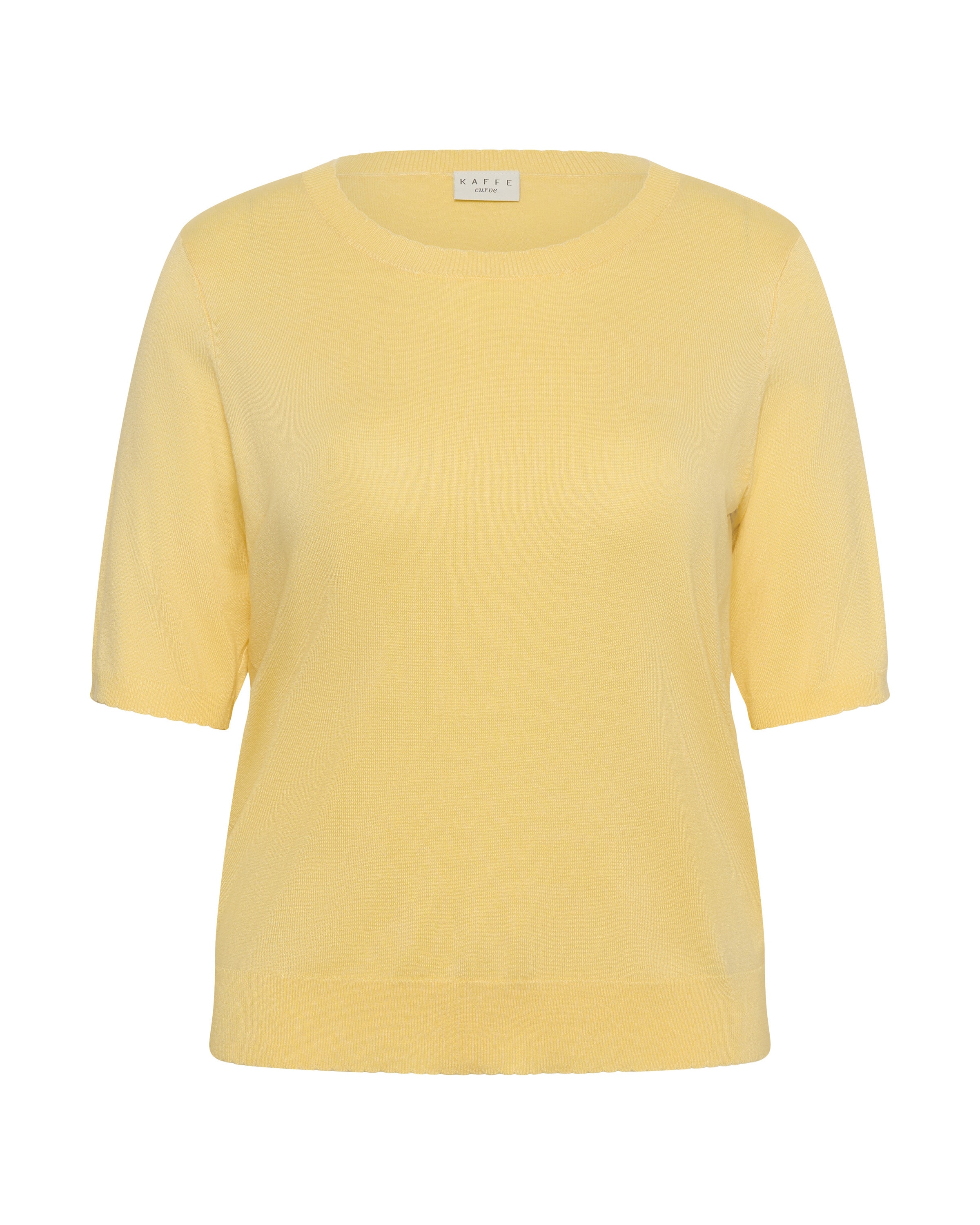 KAFFE CURVE Sweater in Yellow: front