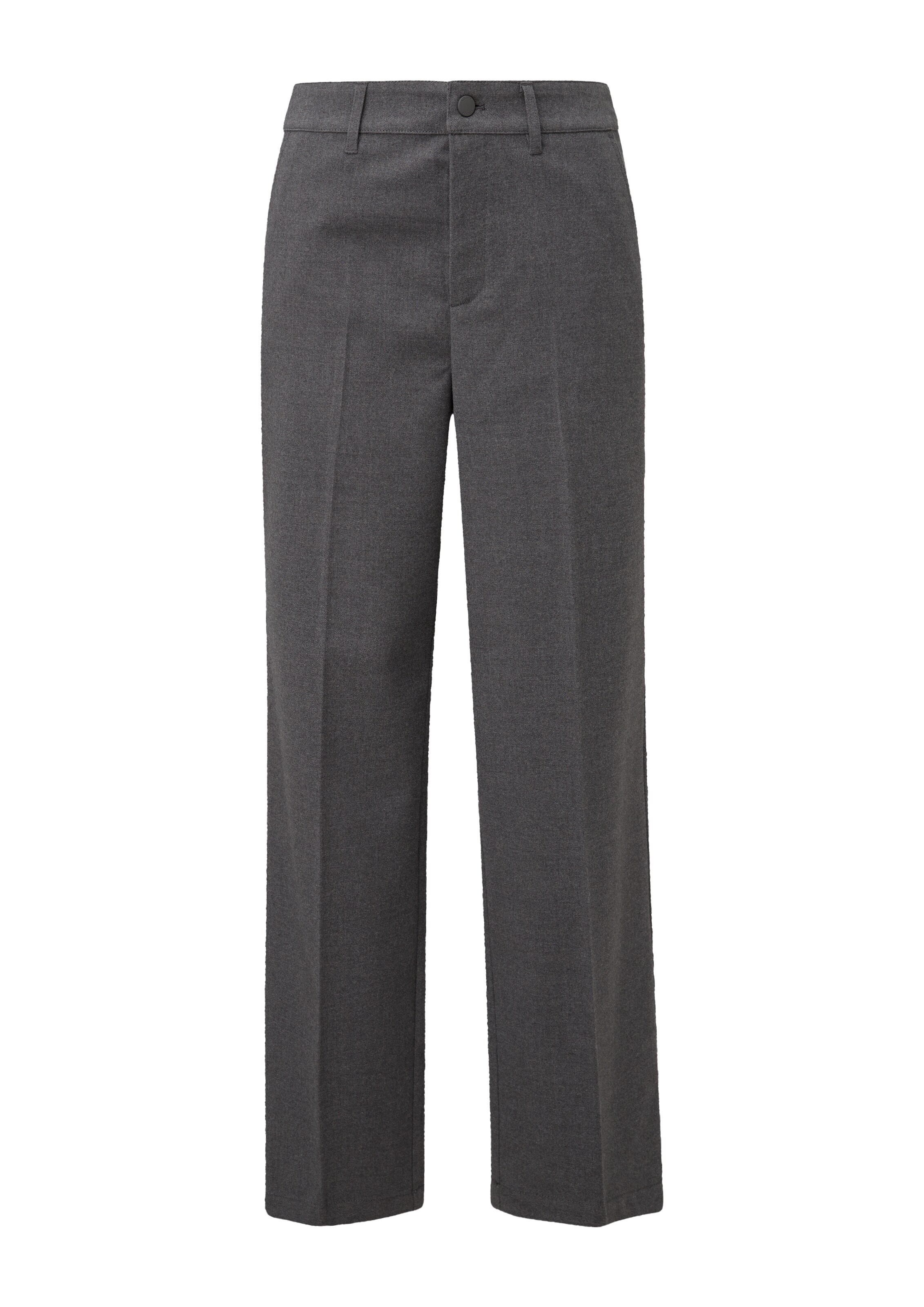Wide Leg Pantalon à plis s.Oliver en gris : devant