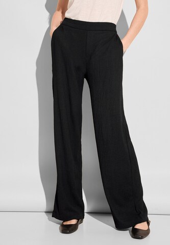 STREET ONE Wide Leg Hose 'Crash' in Schwarz