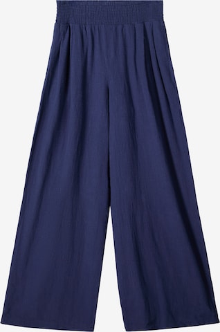 Bershka Wide leg Trousers in Blue: front