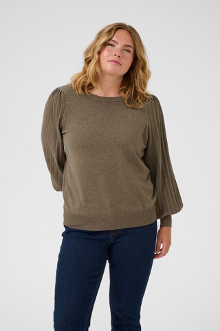 Pull-over 'KC loni' KAFFE CURVE en marron : devant