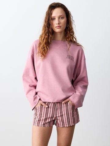 Bluză de molton 'TOURIST' de la MANGO TEEN pe roz