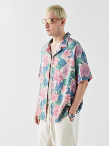 VAMOS CLO Comfort fit Button Up Shirt 'Lincoln' in Purple