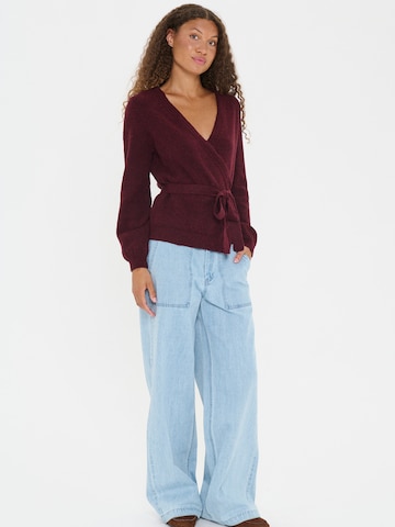 SAINT TROPEZ Knit Cardigan 'MaleenSZ' in Brown