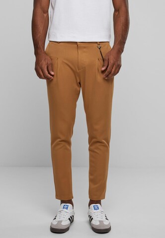 2Y Premium Regular Pleat-Front Pants in Brown: front